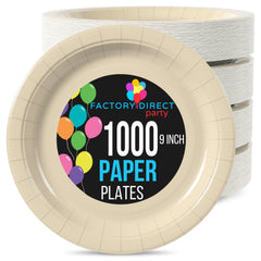 9 In. Ivory Paper Plates | Case of 1000