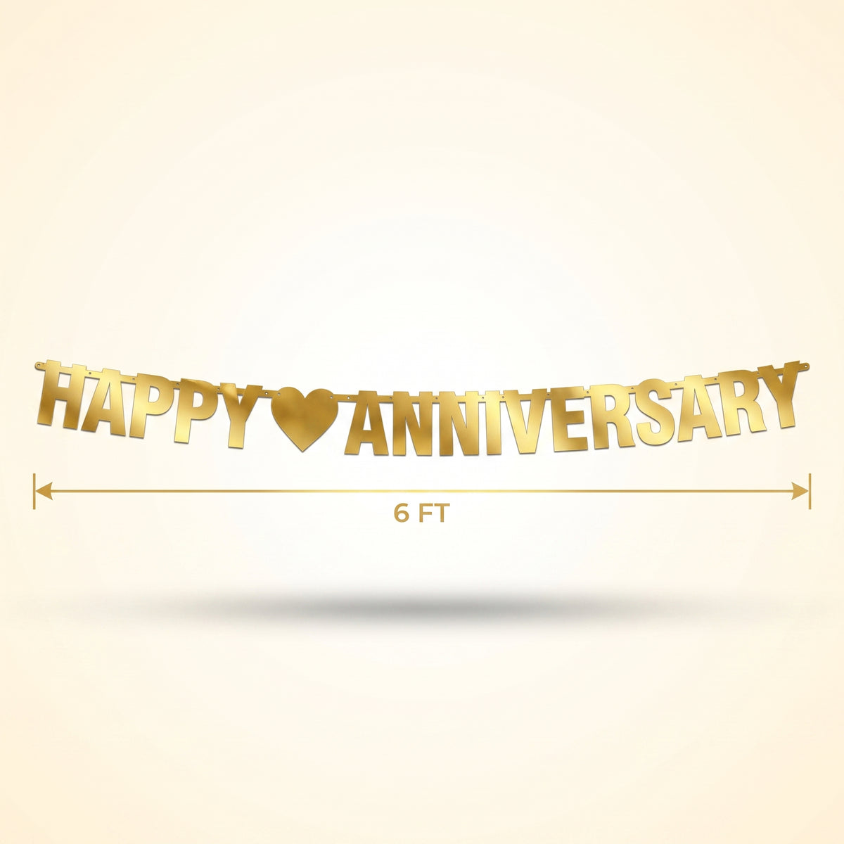 Gold Happy Anniversary Letter Banner