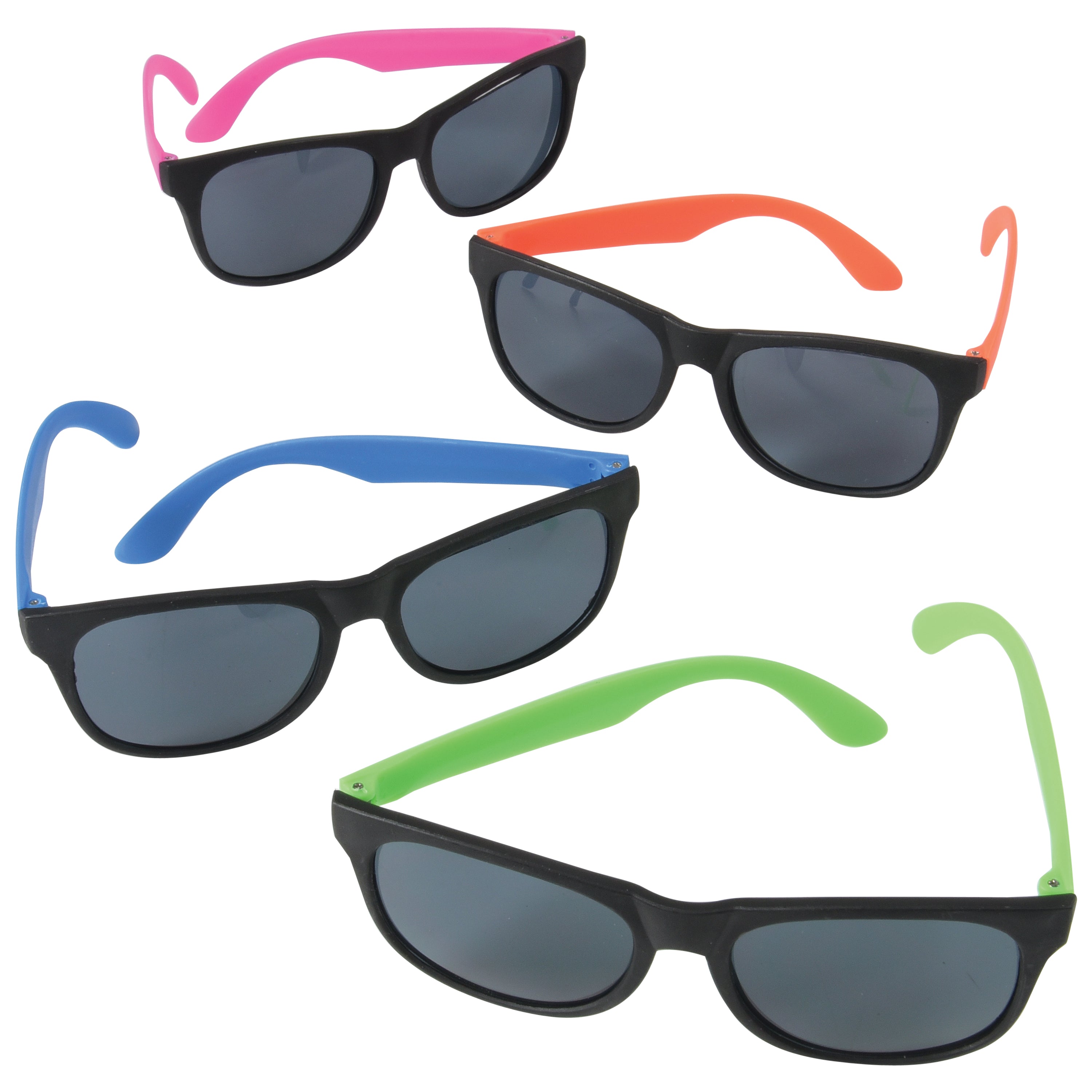 Neon Rubber Toy Sunglasses - 12 Count