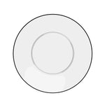10 In. Classic Clear Design Plates Black Rim | 10 Count
