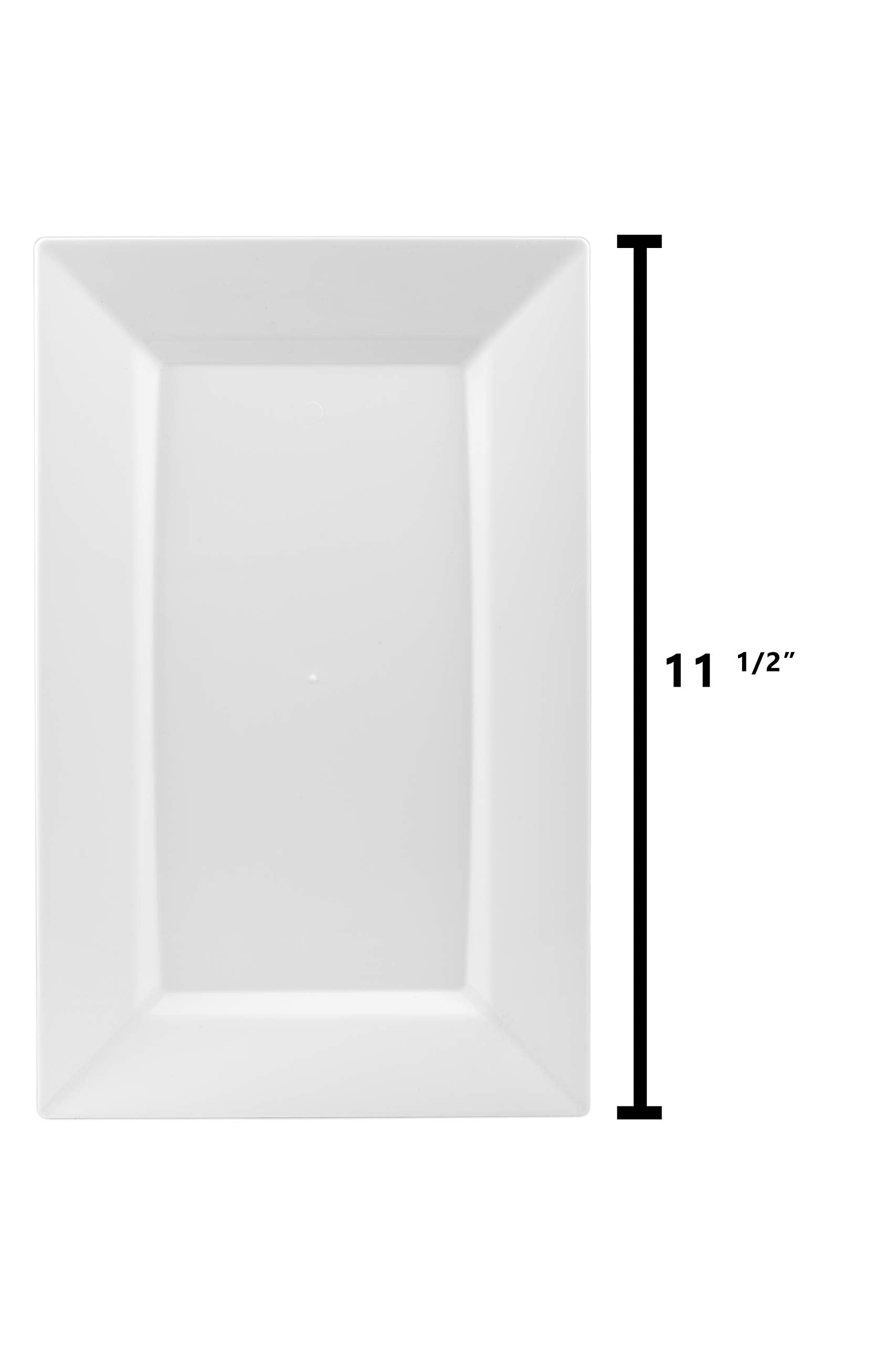 11.5 In. Clear Rectangular Plastic Plates | 120 Count