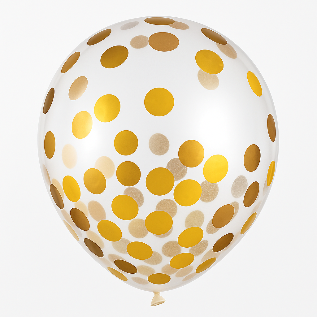 Metallic Gold Confetti Latex Balloons, 12-Inch, 6-Pack