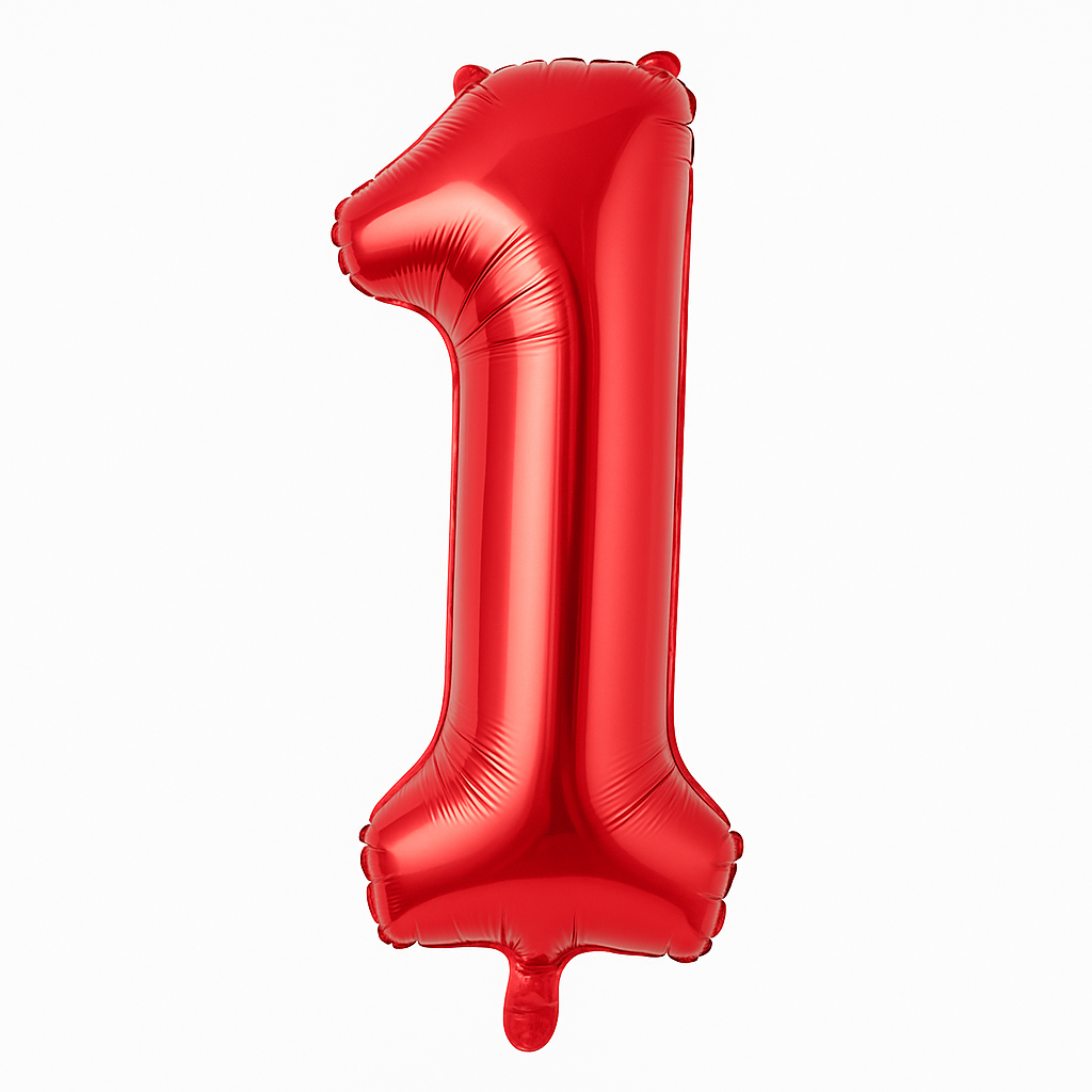 Red Metallic Number 1 Foil Balloon