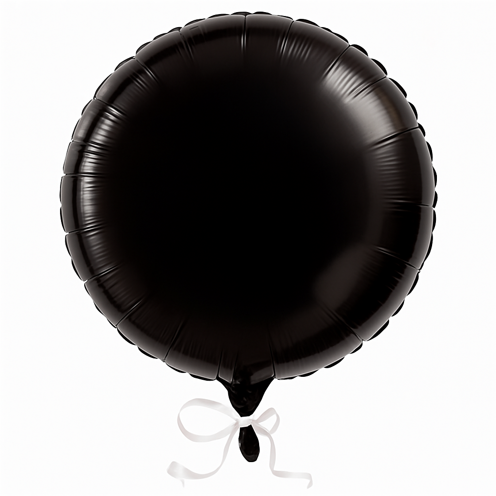 Elegant Black Metallic Round Balloon - 18-Inch