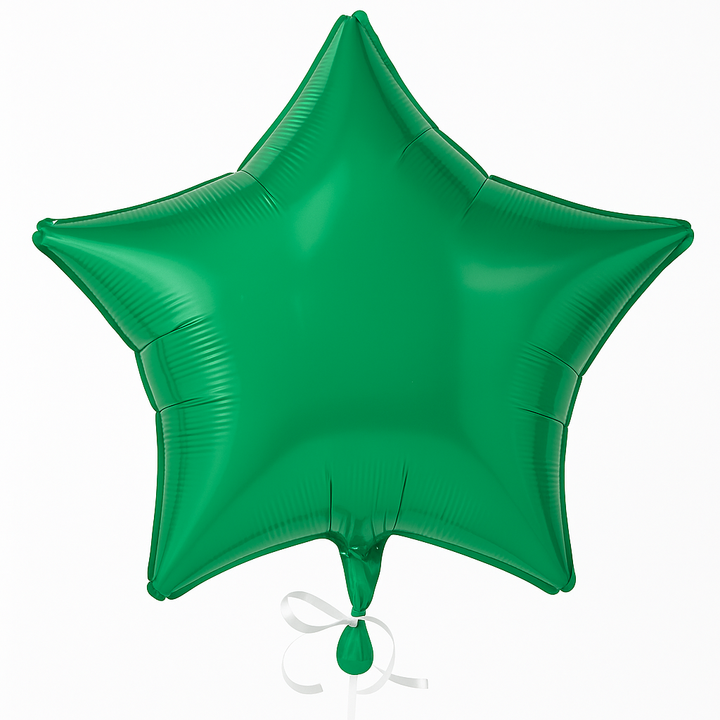 Festive Green Star Foil Balloon - 18 Inch