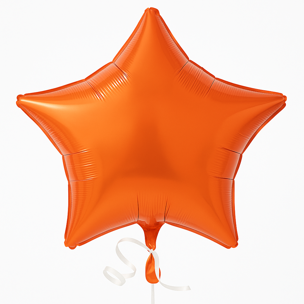 Radiant Orange Star Foil Balloon - 18 Inch