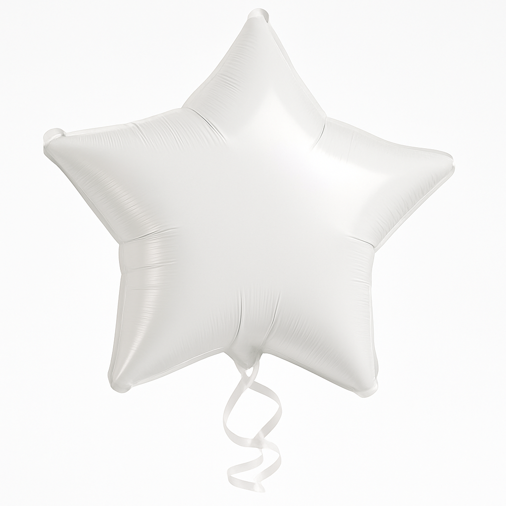 Frosty White Star Foil Balloon - 18-Inch Metallic Mylar