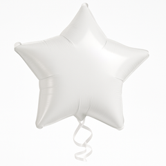 Frosty White Star Foil Balloon - 18-Inch Metallic Mylar