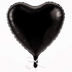 Jet Black Heart Foil Balloon - 18 inch