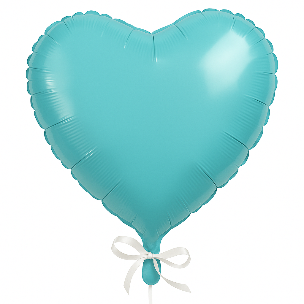 Stunning Caribbean Blue Heart Foil Balloon