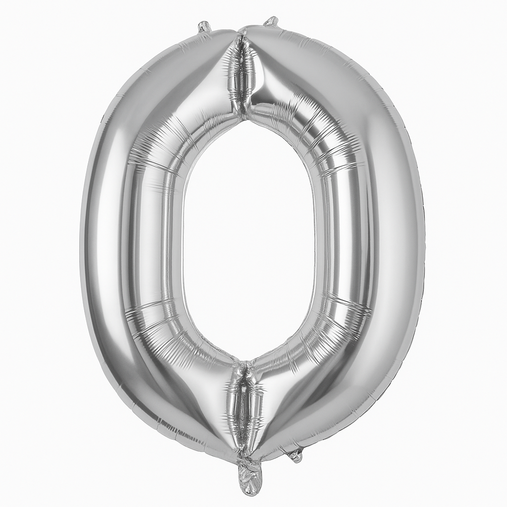 Silver Foil Letter 'O' Balloon - Air-Filled Metallic Decoration