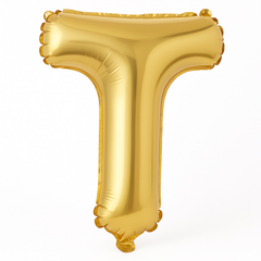 Gold Metallic Letter T Foil Balloon