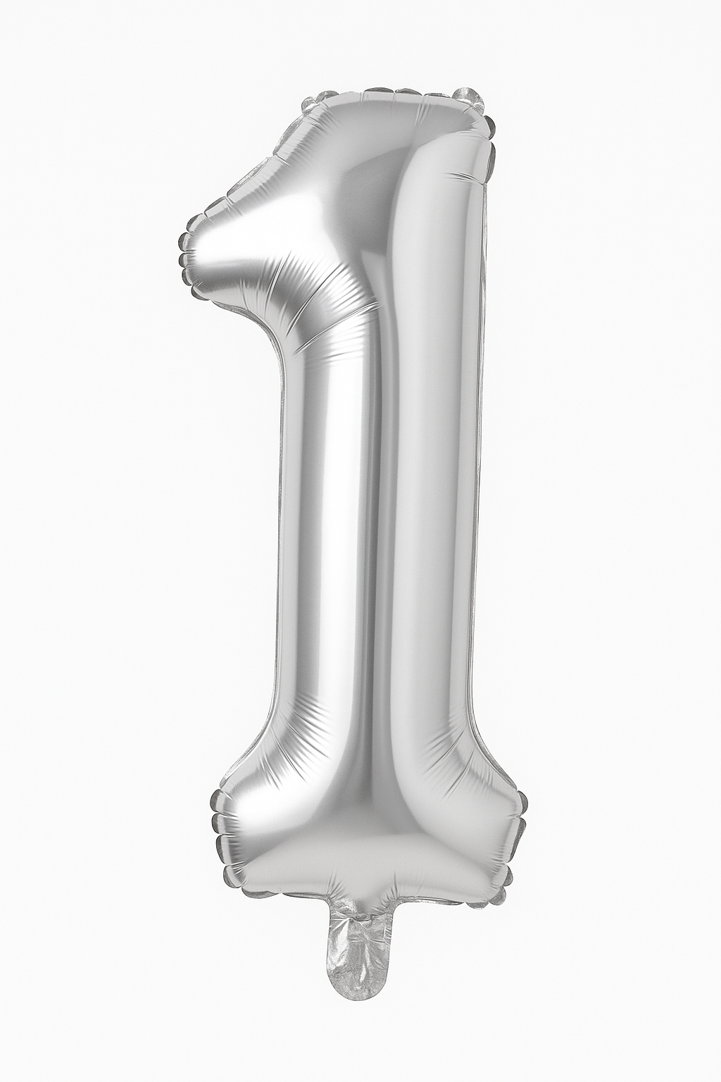 Silver Foil Number 1 Balloon - Air Filled
