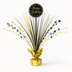 "Happy Birthday" Gold Starburst Centerpiece Spray
