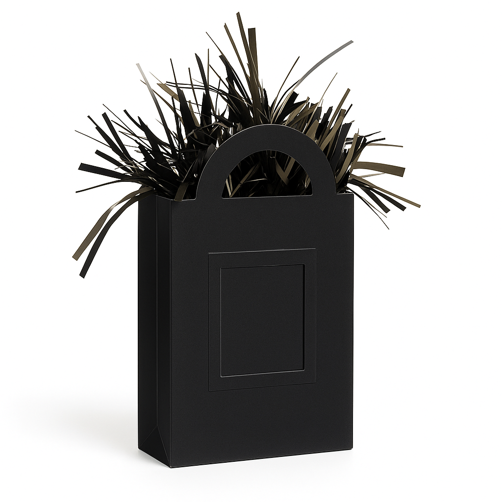 Black Gift Bag Balloon Weight Centerpiece