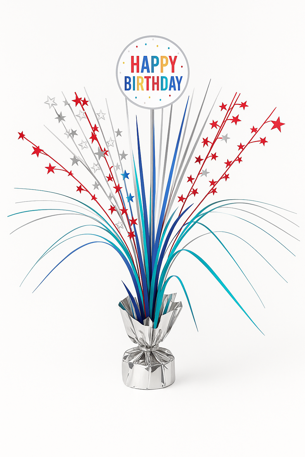 "Here's to Your Birthday" Metallic Spray Centerpiece