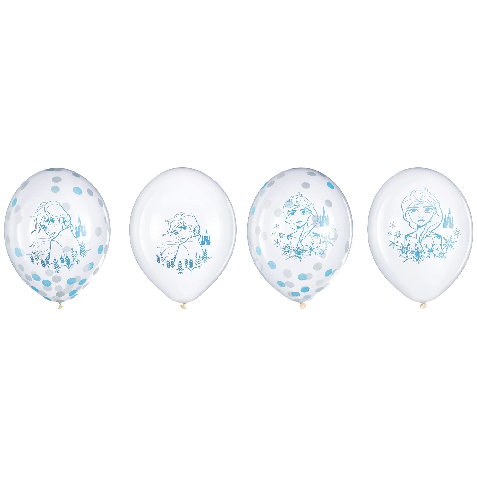 Disney Frozen 2 Confetti Latex Balloons, 12-Inch, 6-Pack
