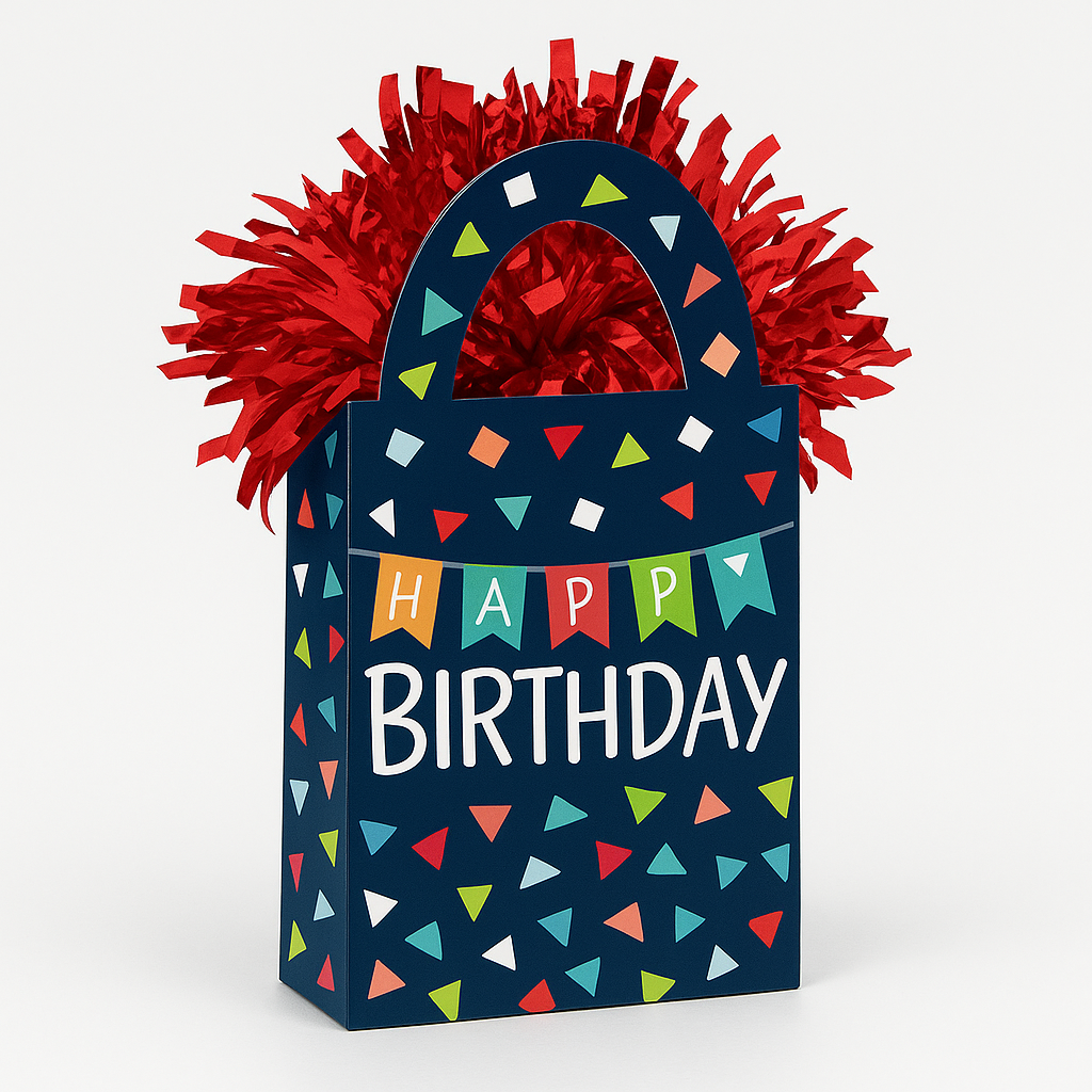 "Happy Birthday" Balloon Weight Gift Bag Accessory