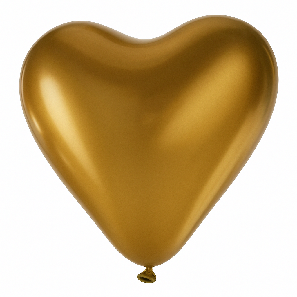 Gold Satin Luxe Heart-Shaped Latex Balloons, 12-Inch, 6-Pack