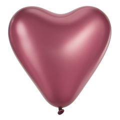 Satin Luxe Heart Shaped Latex Balloons, 12-Inch, New Pink, 6-Pack