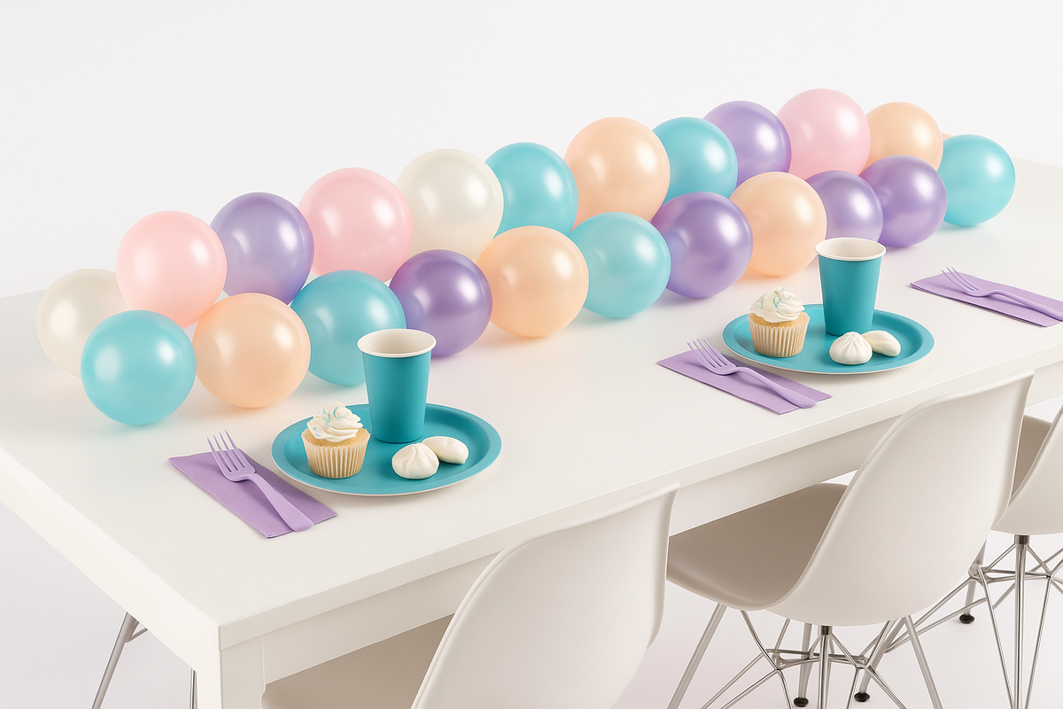 Vibrant Latex Balloon Table Runner Kit - 6 ft