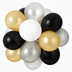 Elegant Sphere Balloon Chandelier Kit - Black, Gold, Silver & White