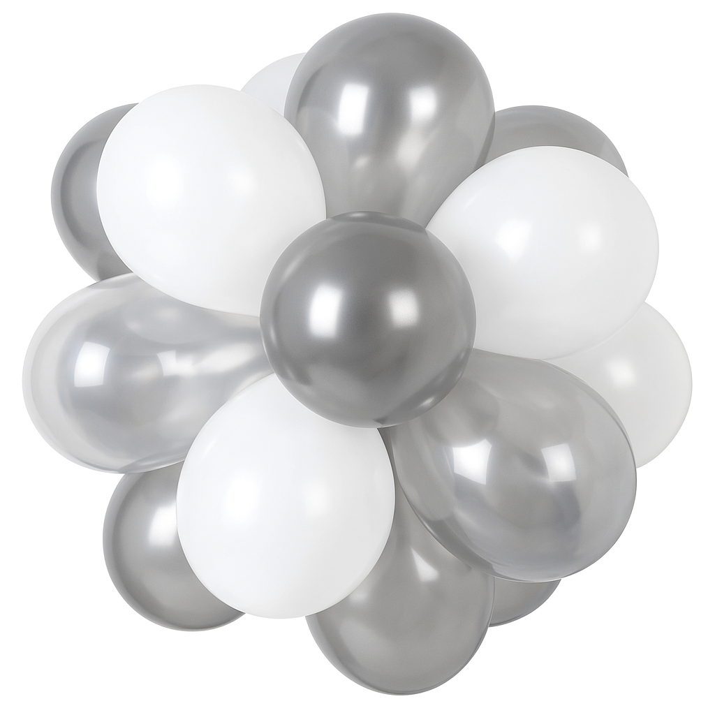 Silver Sphere Latex Balloon Chandelier Kit - 25-Piece Set for Stunning Decor