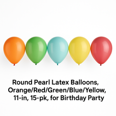 Sherbert Mix Latex Balloons, 11-Inch, 15-Pack