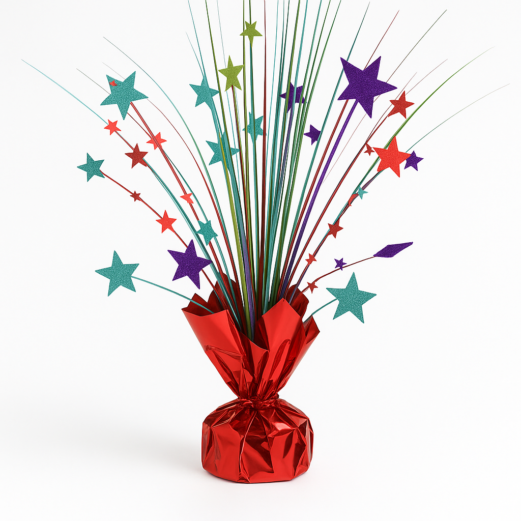 Vibrant 12" Rainbow Foil Spray Centerpiece