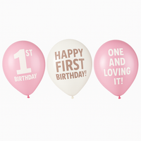 Baby's First Birthday Latex Balloons - 12", 6-Pack