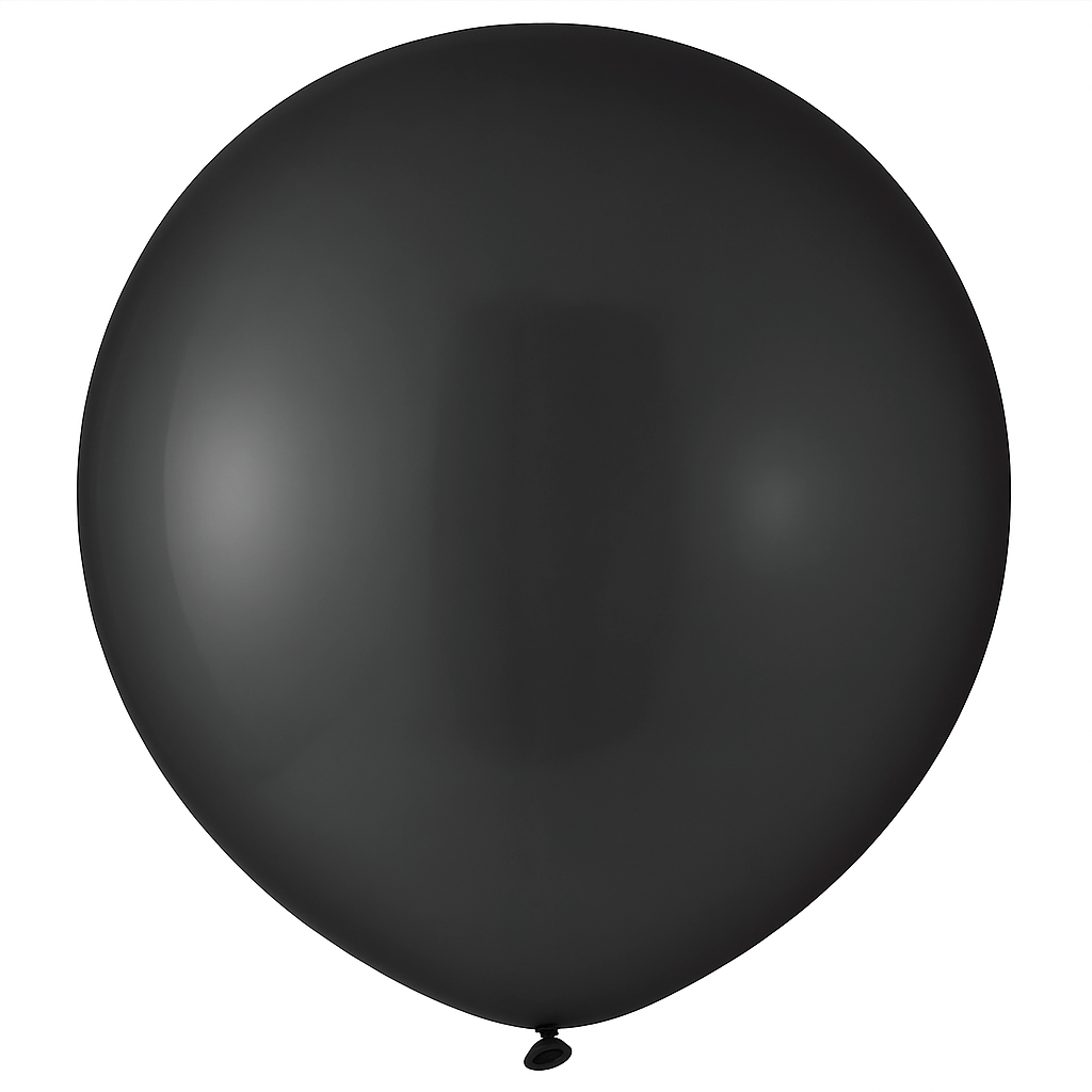 Elegant Black Latex Balloons - 24" (4 Pack)