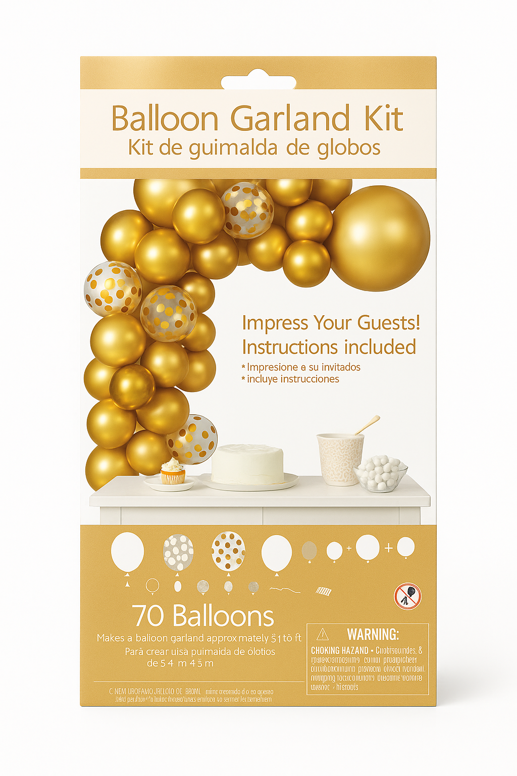 Gold Balloon Garland Kit - Elegant Latex Balloon Decoration Set