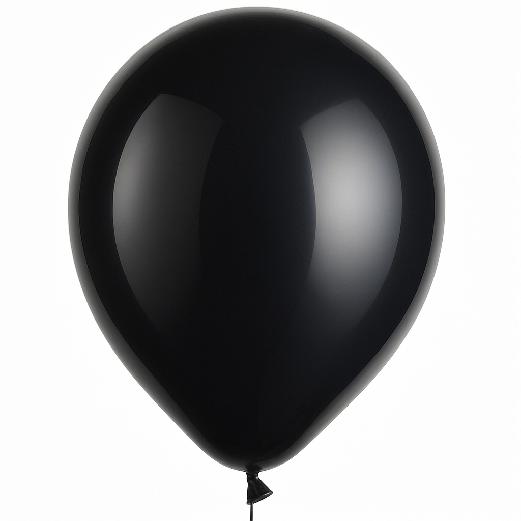 Classic Black 12" Latex Balloons - 72 Pack