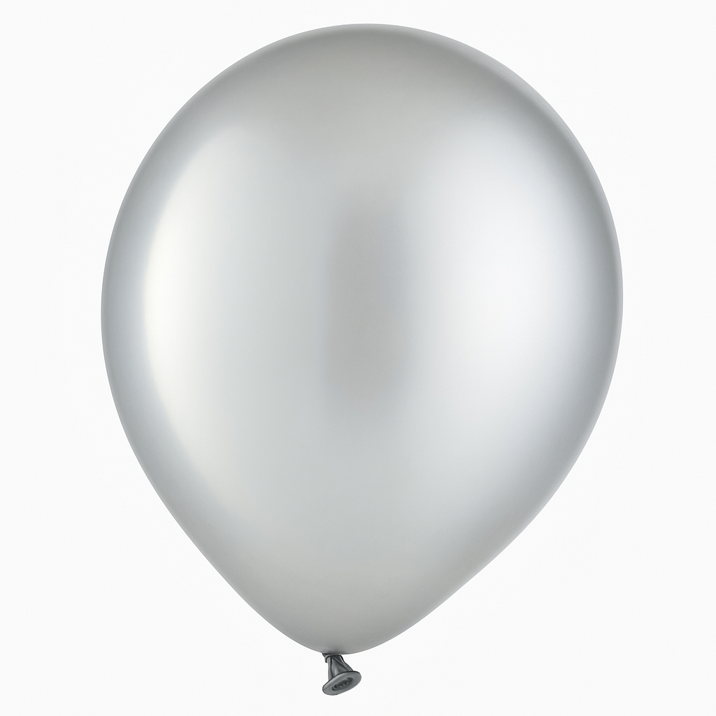 Elegant Pearl Silver Latex Balloons - 12" (10 Pack)