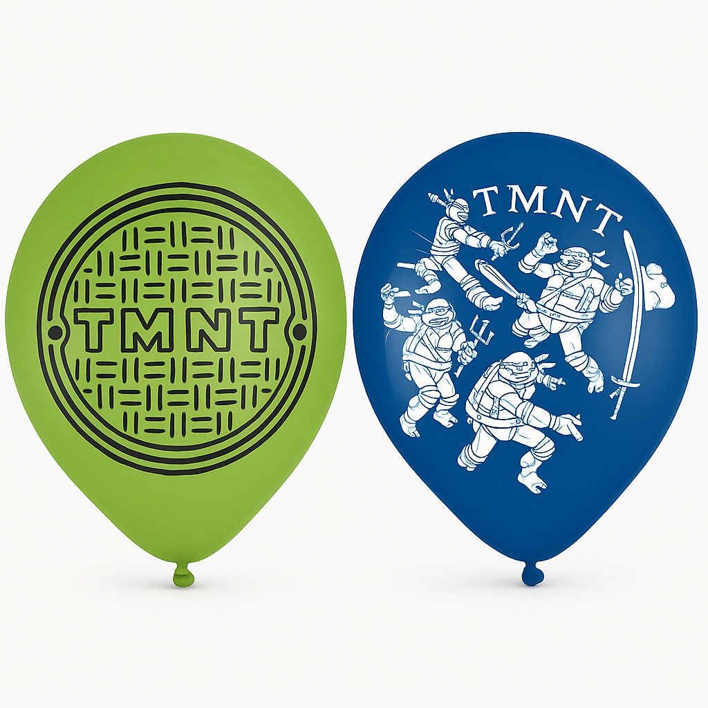 Teenage Mutant Ninja Turtles (TMNT) Latex Balloons - 12" Blue & Green, 6-Pack