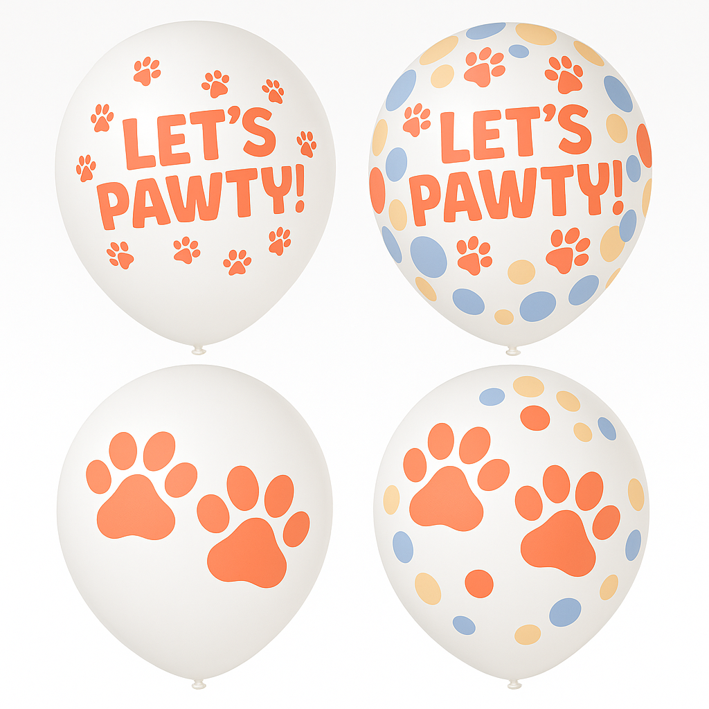 Let's Pawty! Latex Balloons for Kids Birthday
