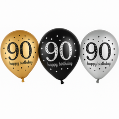 Sparkling Celebration 90th Birthday Latex Balloons