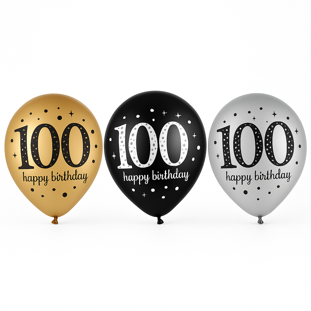 Sparkling Celebration 100th Birthday Latex Balloons