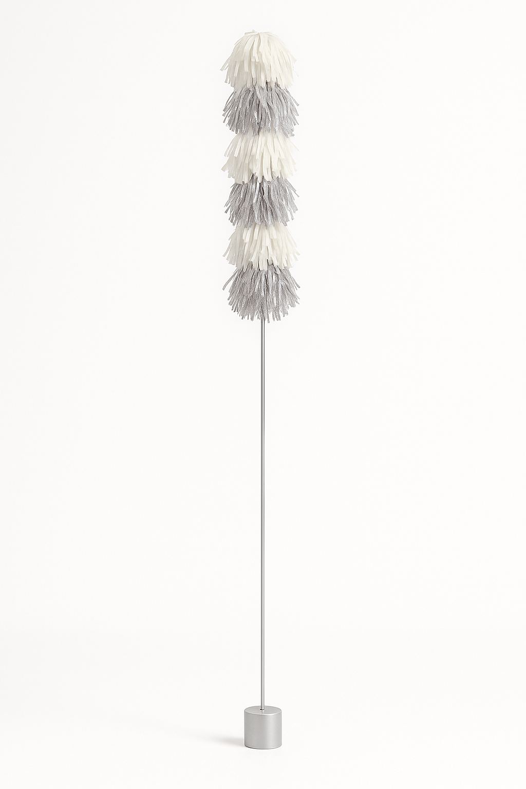 Silver & White Tassel Balloon Weight Tail Accessory, 6-Ft