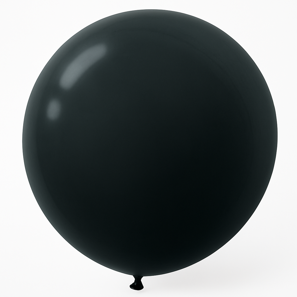 Elegant Black Latex Balloons, 24-Inch, 4-Pack