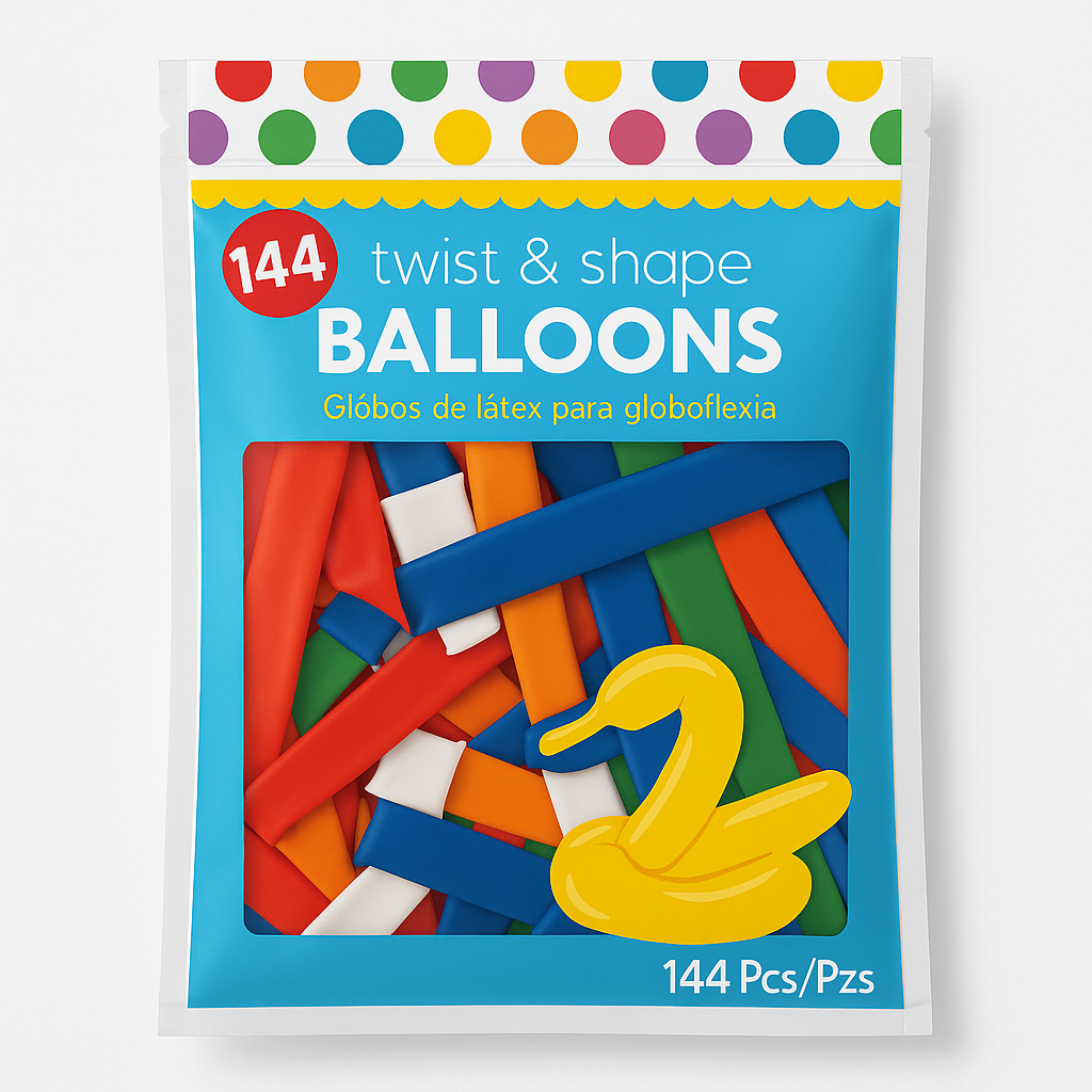 Twist & Shape Latex Balloons - 144 Pack