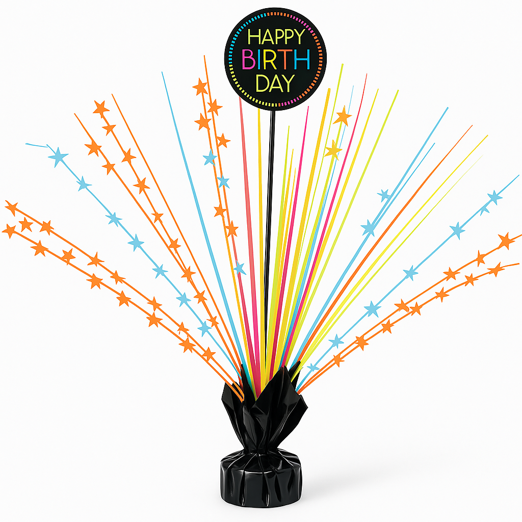 Neon Lights Birthday Centerpiece Spray