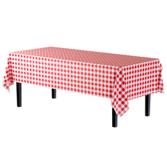 54 In. x 300 Ft. Cut to Size Plastic Table Cover | Red Gingham