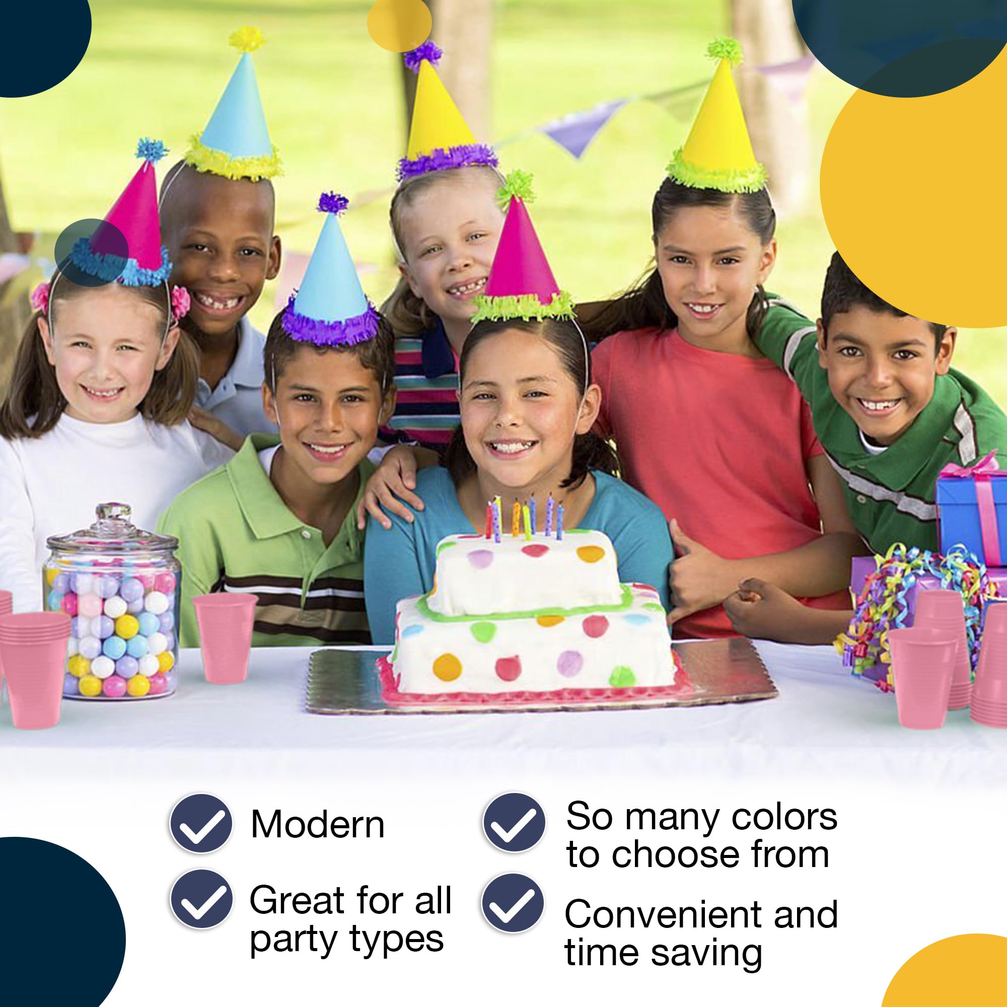 12 Oz. Pink Plastic Cups | 50 Count