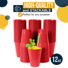 Little Gym - 12 Oz. Red Plastic Cups | 100 Count