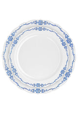 12 Oz. White/Navy Victorian Design Plastic Bowls | 120 Count