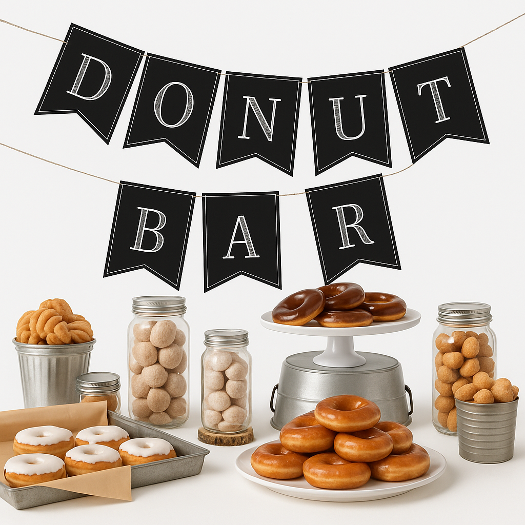 Rustic Chalkboard Pennant Banner - 15-ft, Customizable for Any Occasion