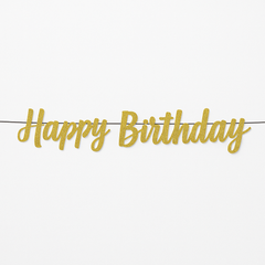 Glitter Gold "Happy Birthday" Banner Decoration
