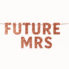 "Future Mrs." Sequin Banner Decoration, Rose Gold