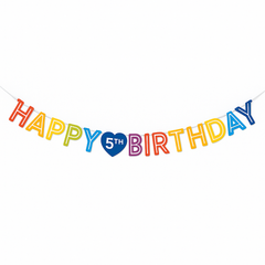Customizable Rainbow Celebration Birthday Banner